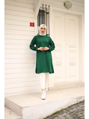 Moylin Zümrüt Yeşili Moylin Tesettür Tunik