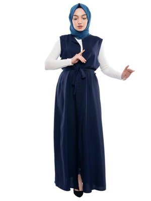 Modapinhan Lacivert Kuşaklı Yelek