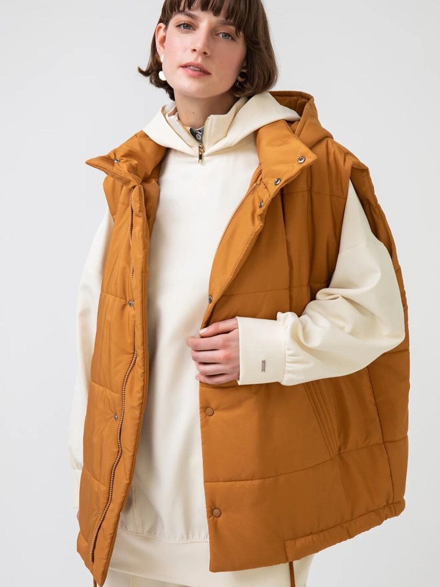 Nazen Giyim Camel Oversize Şişme Yelek