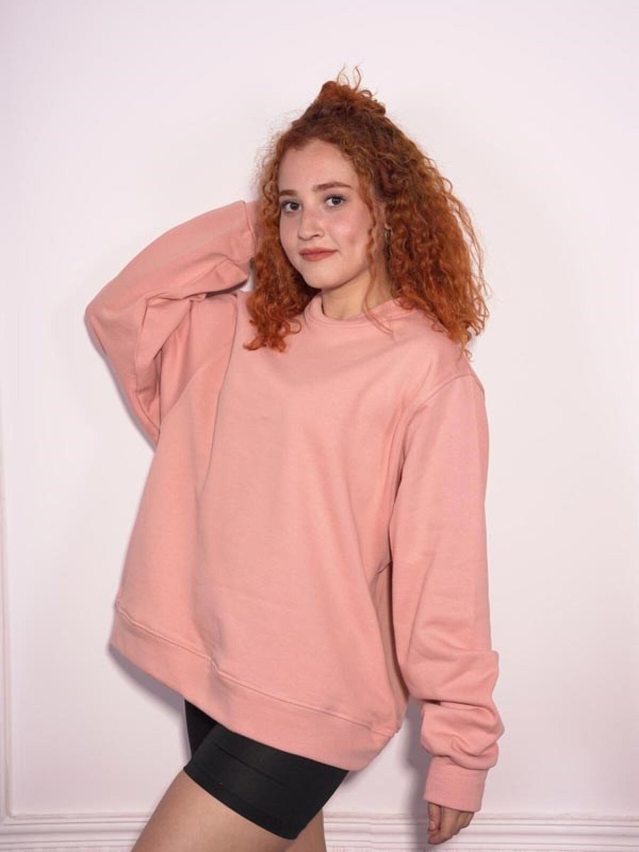 Starinci Mayo Oversize Bisiklet Yaka Gül Kurusu Sweatshirt