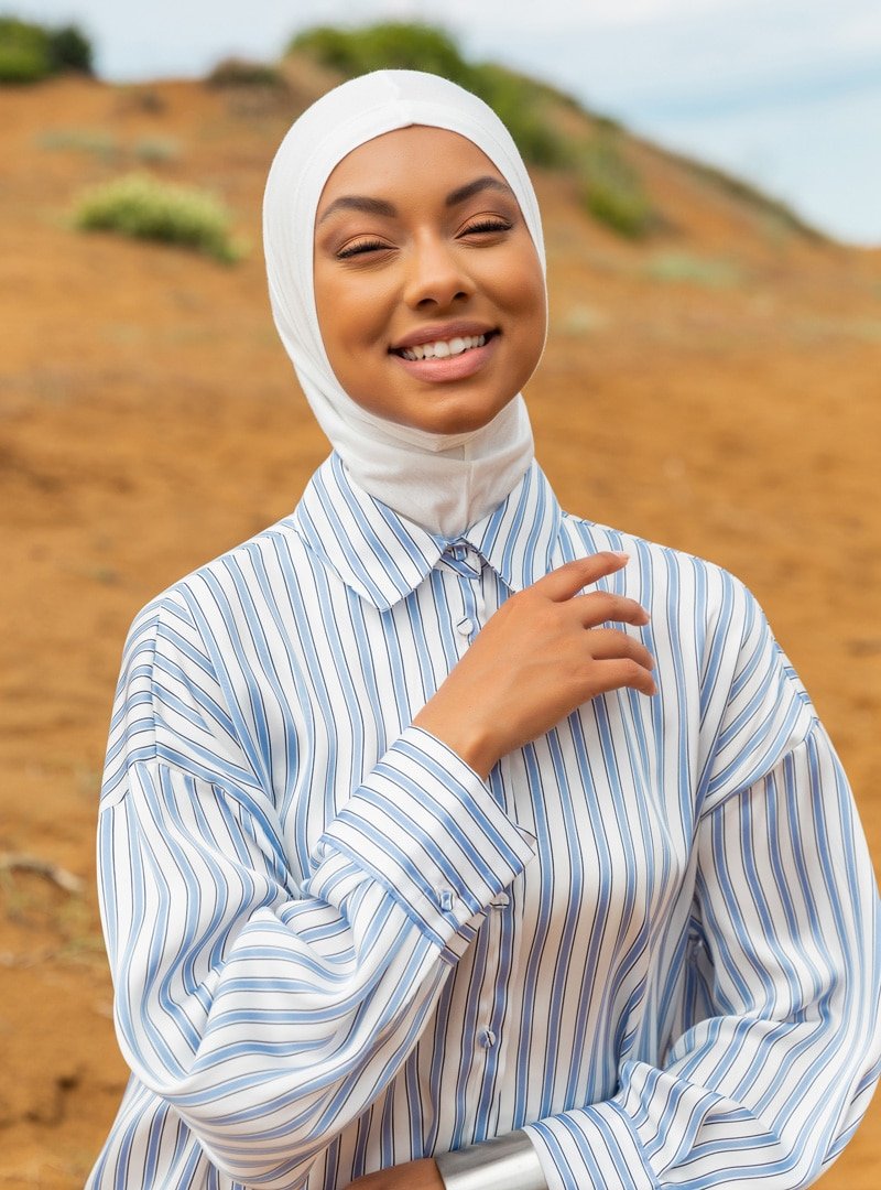 Rabia Z Ekru Sport Jersey Viskon Hijab Bone