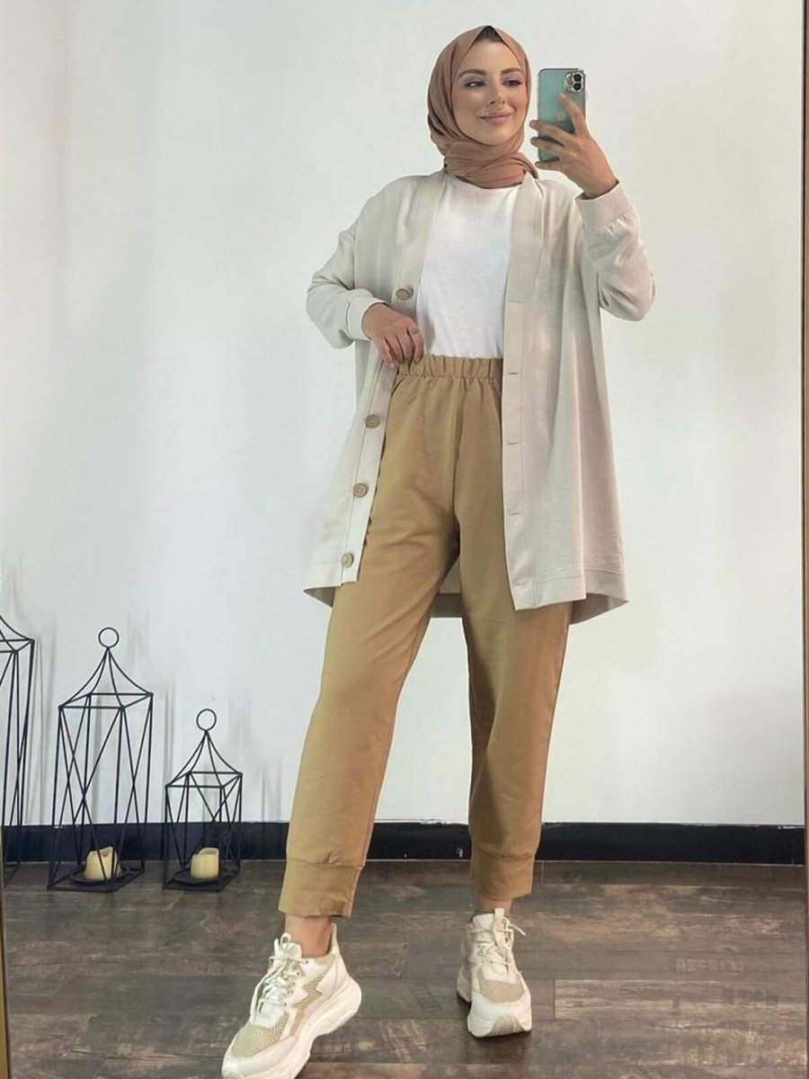 meqlife Camel Şık Eşofman Altı