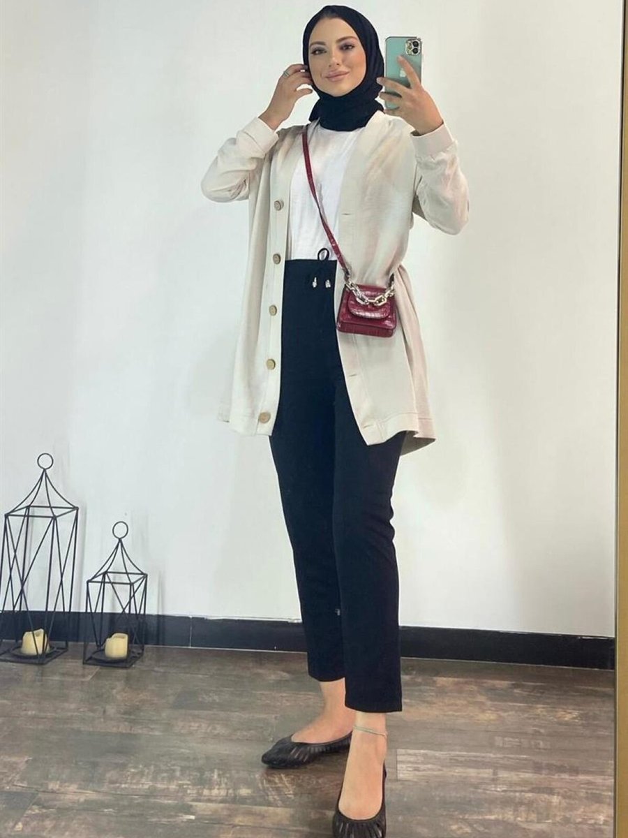 meqlife Siyah Beli Lastikli Pantolon