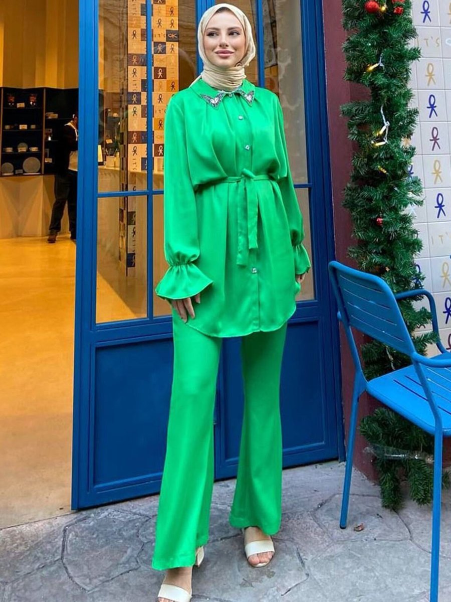 Moda Rosa Benetton Kelebek Saten Takım