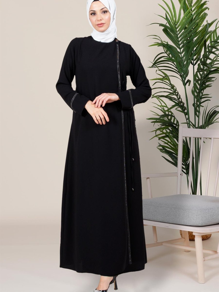 Beyza Siyah Arduva Elbise