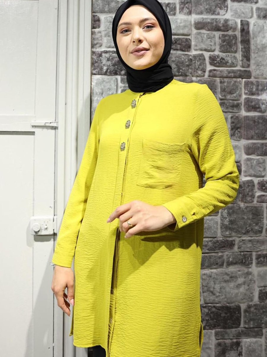 Moda Rosa Yağ Yeşili Taşlı Aerobin Tunik