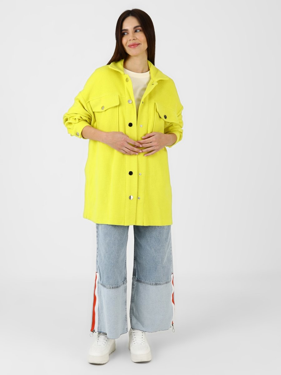 SOUL Limon Sarısı Düğme Detaylı Ceket