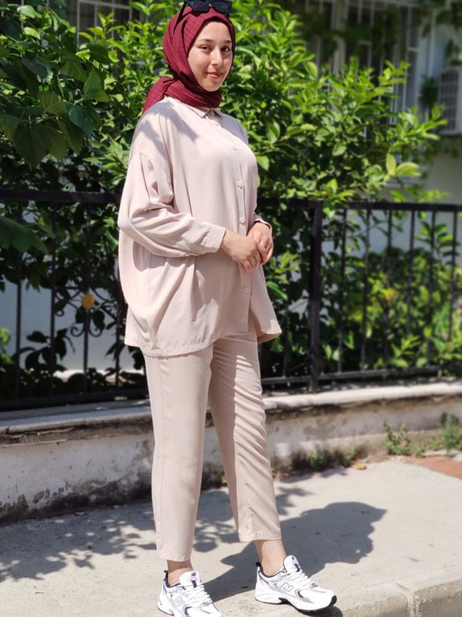 Moda Rosa Koyu Bej Hüma Tensel İkili Takım