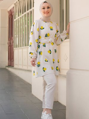 Tofisa Sarı Tunik & Pantolon İkili Takım