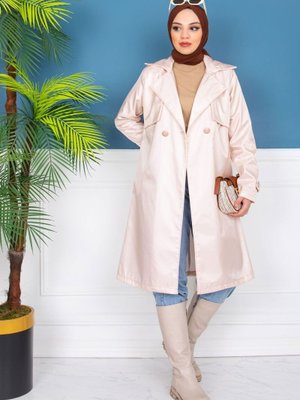 FESTMODA Trenç Astarlı Kuşaklı Bej Trençkot