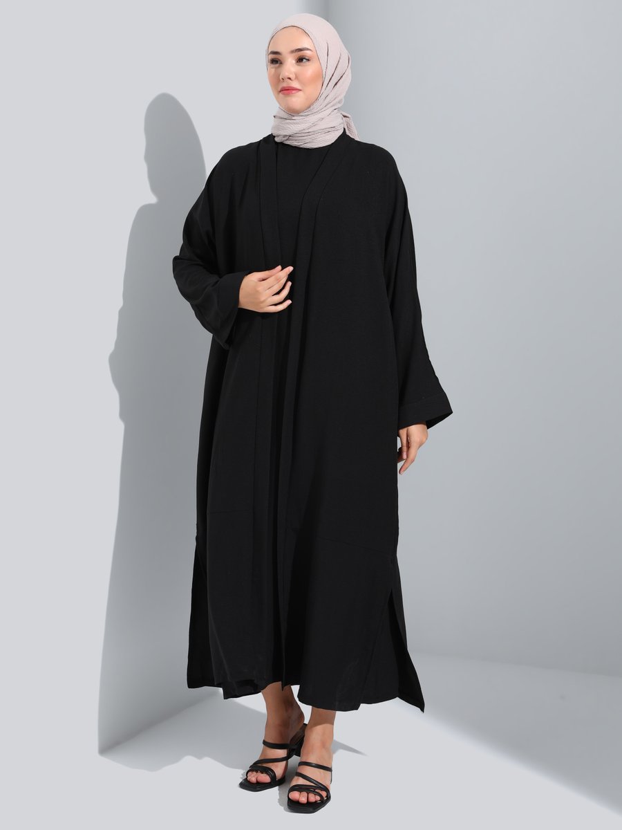 Refka Siyah Aerobin Elbise & Ferace İkili Takım