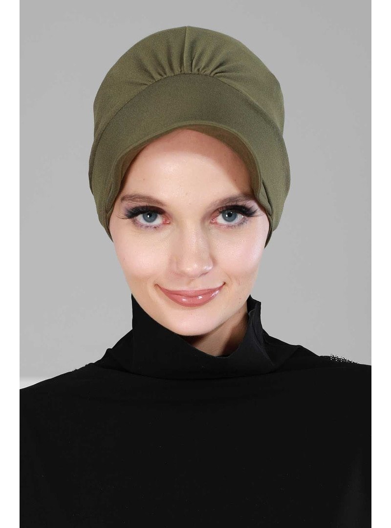 Aisha`s Design Şapkalı Penye Bone,haki,b