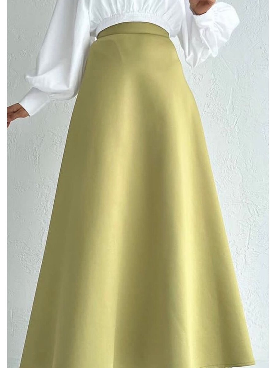 Cng Moda Sarı Uzun Kloş Etek