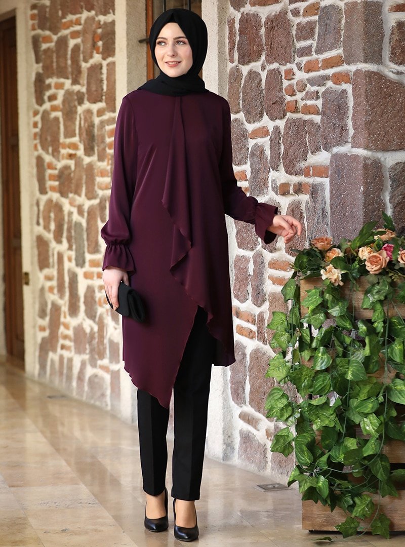 Elben Moda Mürdüm Nisa Tunik & Pantolon İkili Takım