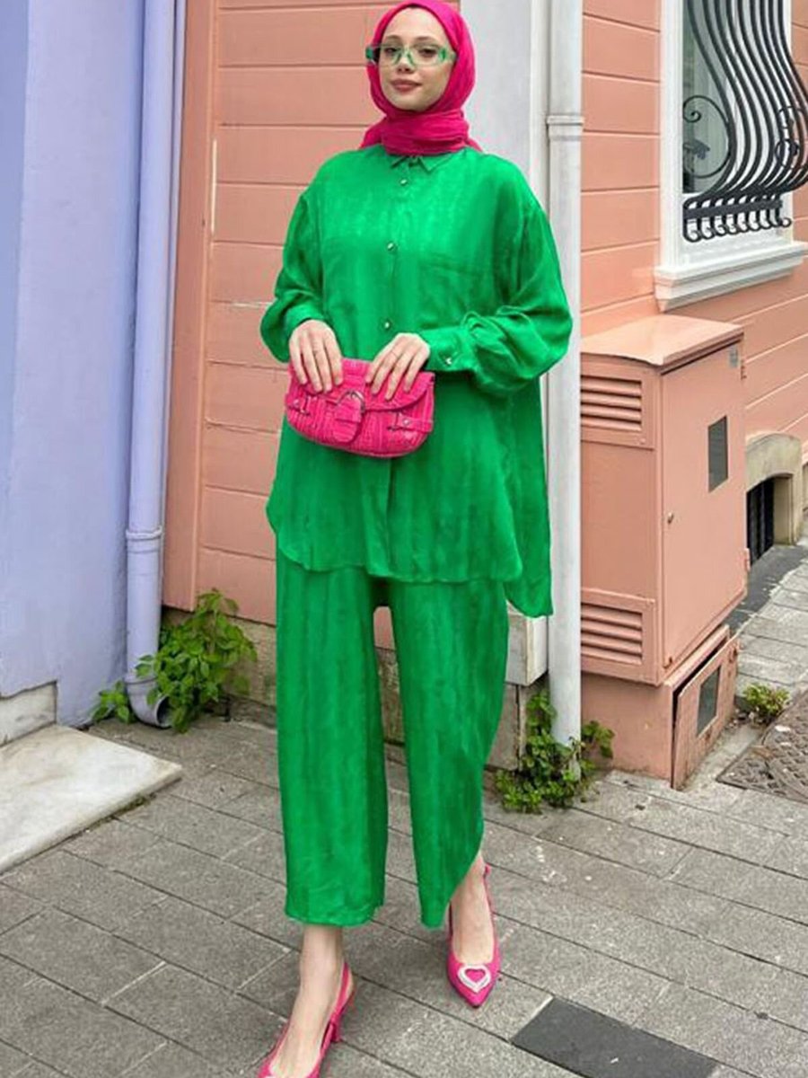 Moda Rosa Benetton Cepli Saten İkili Takım