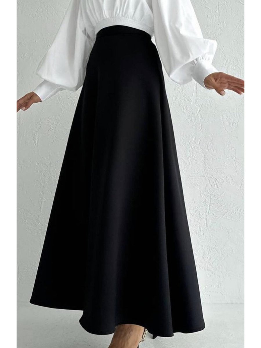 Cng Moda Siyah Uzun Kloş Etek
