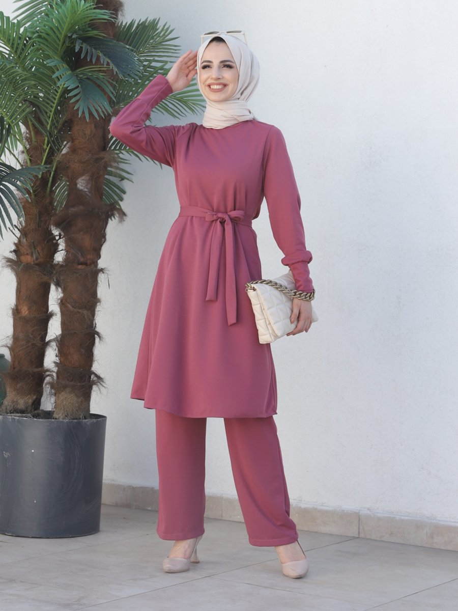 Ecesun Gül Kurusu Tunik & Pantolon İkili Takım