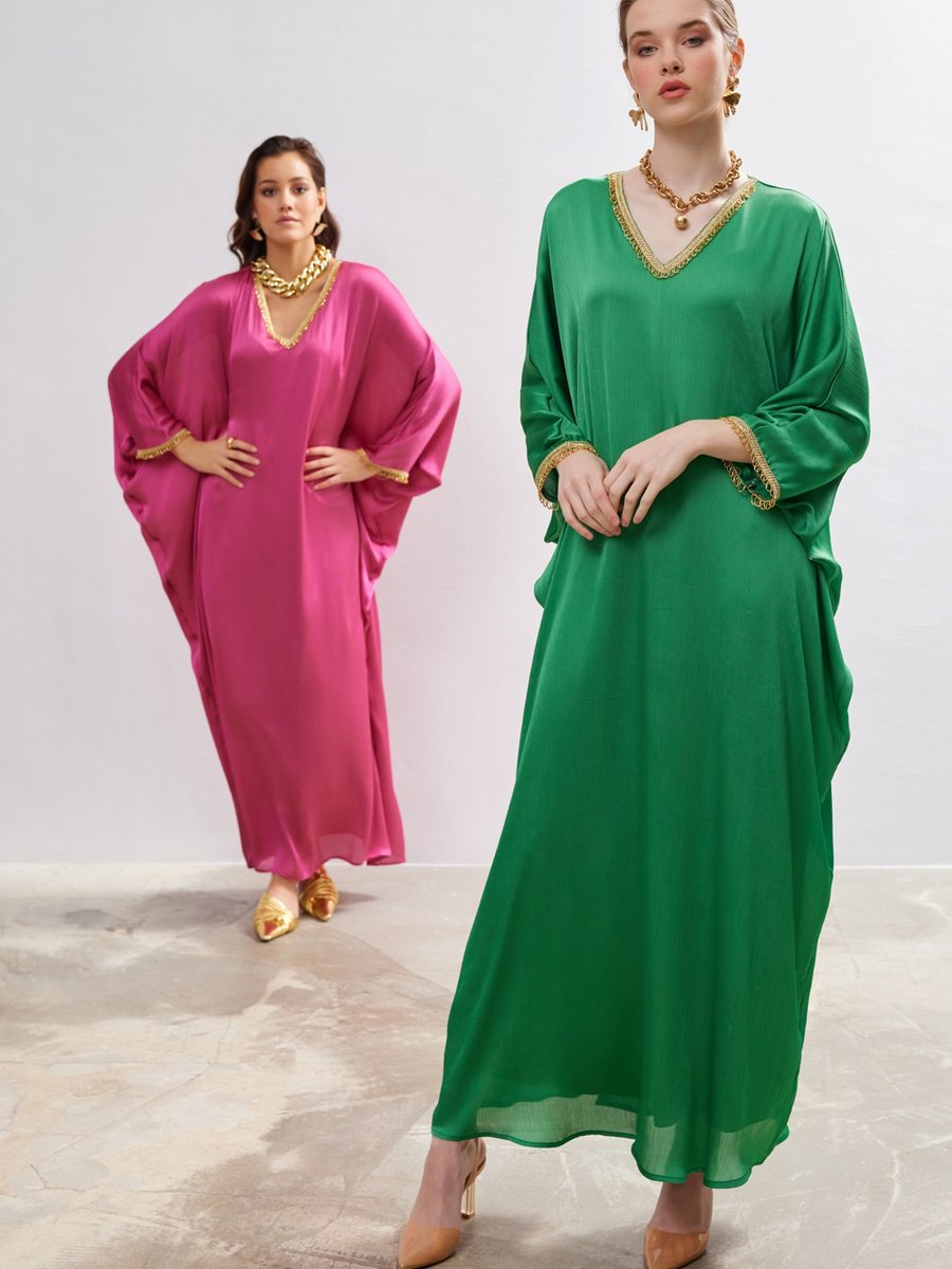 AL SHEIKHA Fuşya Zahra Kaftan