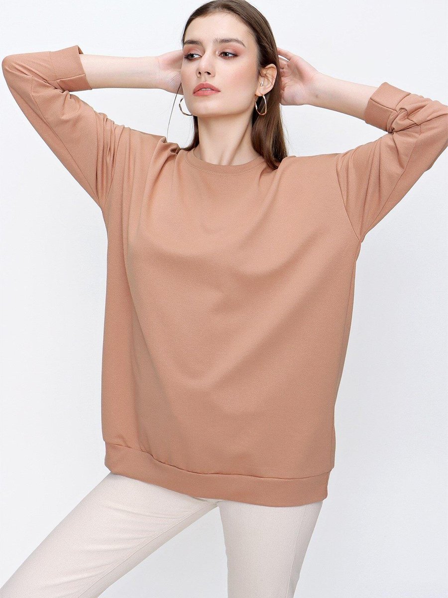 Butik Buruç Camel İki İplik Sweat