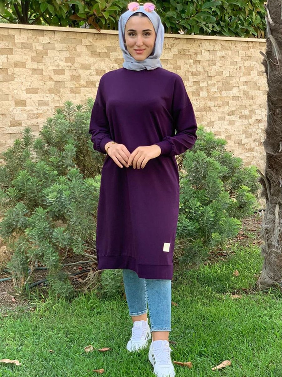 Moda Rosa Mor Soul Puane Uzun Sweat