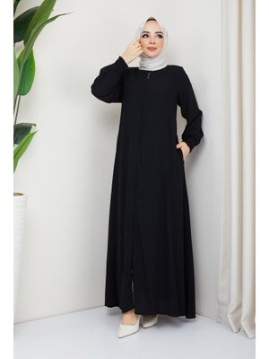 İmaj Butik Siyah Büyük Beden Kol Gipeli Ferace