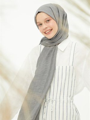 Emproyal Füme İpekli Jakar Şal Yaprak Desen