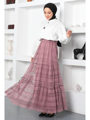 MISSVALLE Gül Kurusu Dantelli Etek