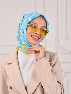 Soft Scarfs Sarı Akik Desenli Eşarp