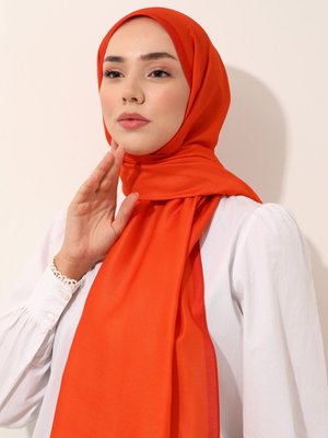 Tuva Turuncu Anna Pamuksu Düz Şal