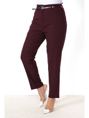 İmaj Butik Vişne Büyük Beden Kumaş Pantolon