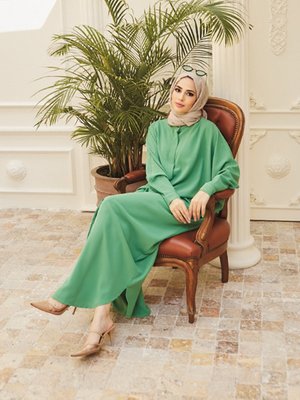 Neways Açık Yeşil Yarasa Kol Ferace