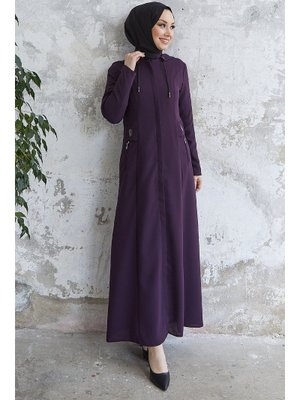 InStyle Mürdüm Elena Beli Detay Kapüşonlu Ferace