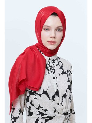 ED SCARF Kırmızı Parlak Şal