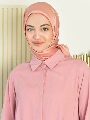 Burden İpek Pudra Kristal Parlak Düz Eşarp