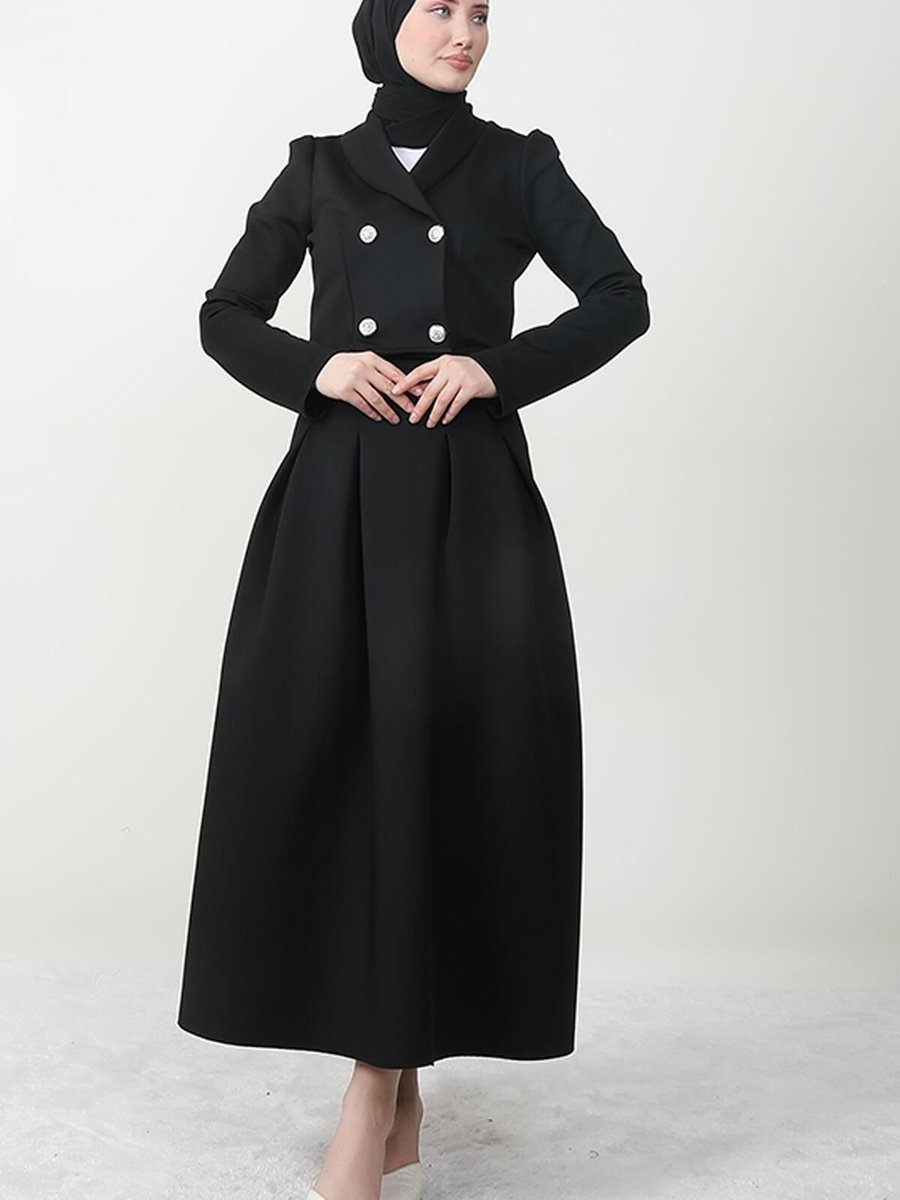 Giza Giyim Crop Ceketli Skuba Takım Siyah