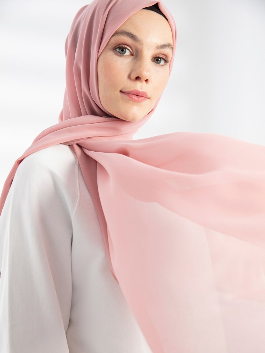 Pure Scarfs Pembe Şifon Şal