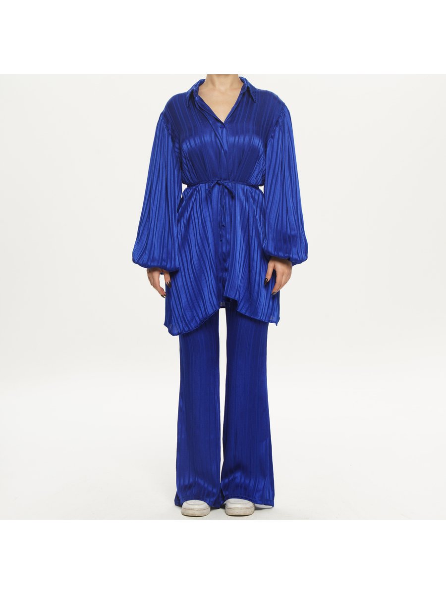 Kumsalina Clothes Saks Mavisi Tesettür Takım