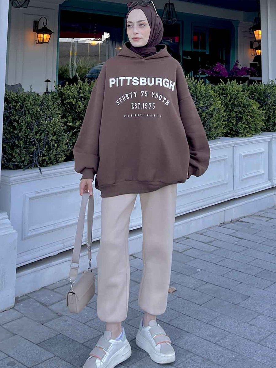 Lamelif Pıttsburgh Baskılı Sweatshirt