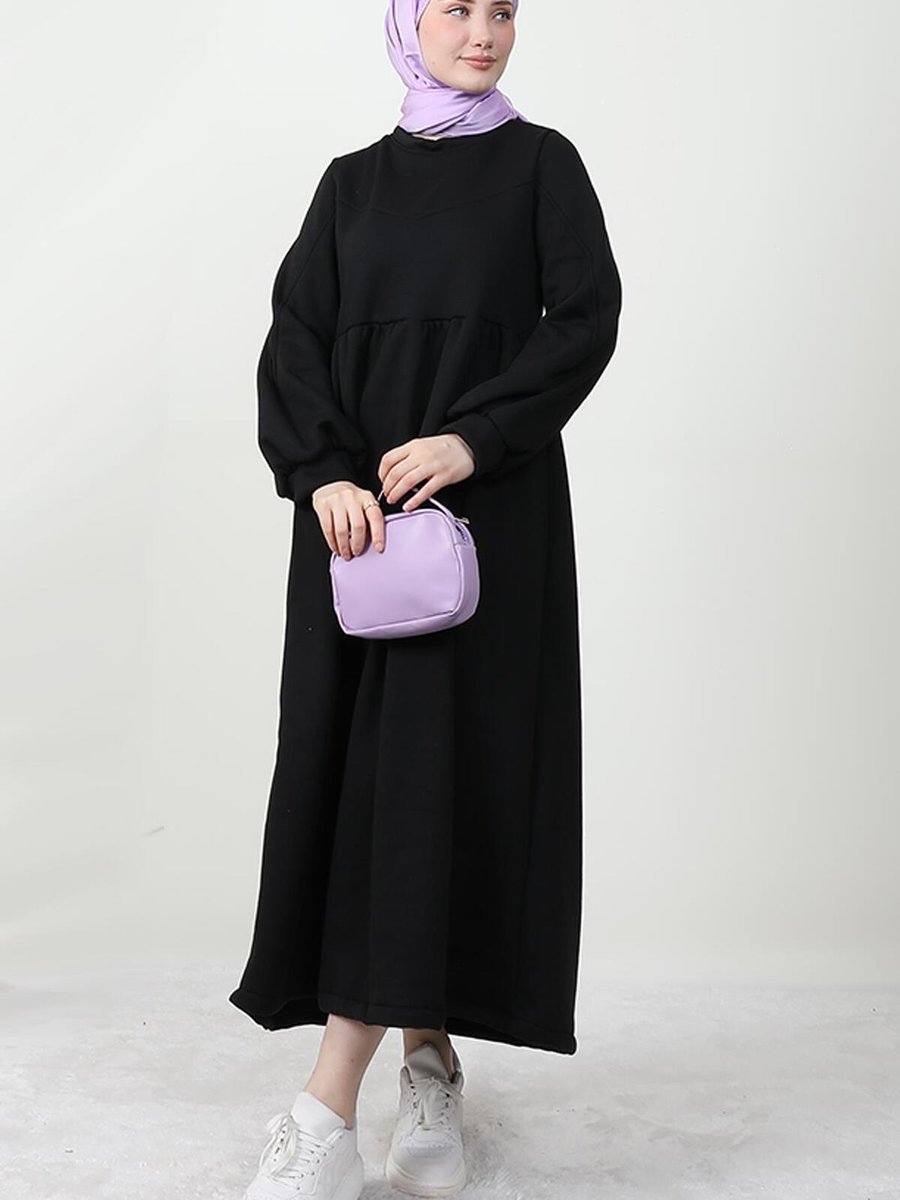 Giza Giyim Oversize Sweat Elbise Siyah