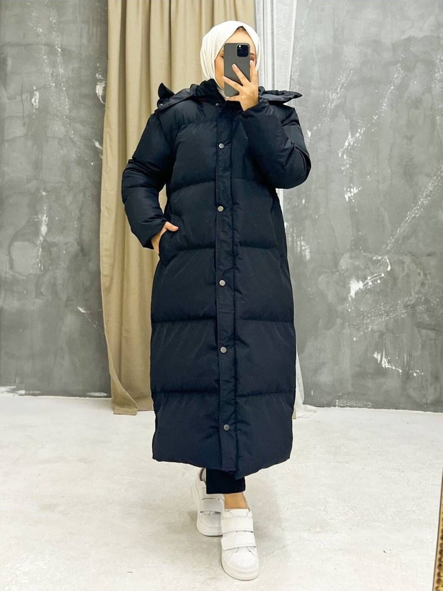 Sarial Giyim Kışlık İçi Dolgulu Oversize Yorgan Tesettür Mont