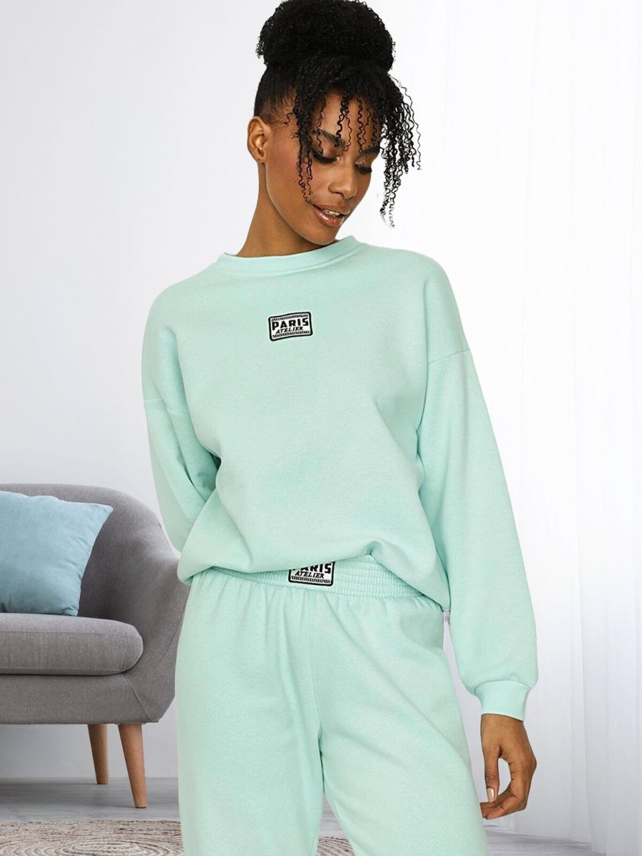 Select Moda Yeşil Basic Örme Sweatshirt