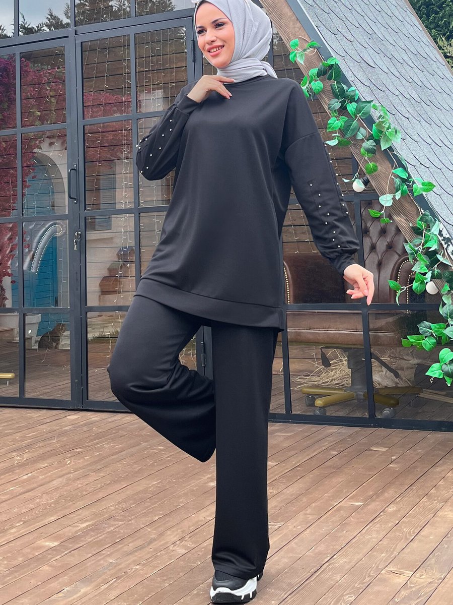 Tofisa Sıyah Tunik+pantolon