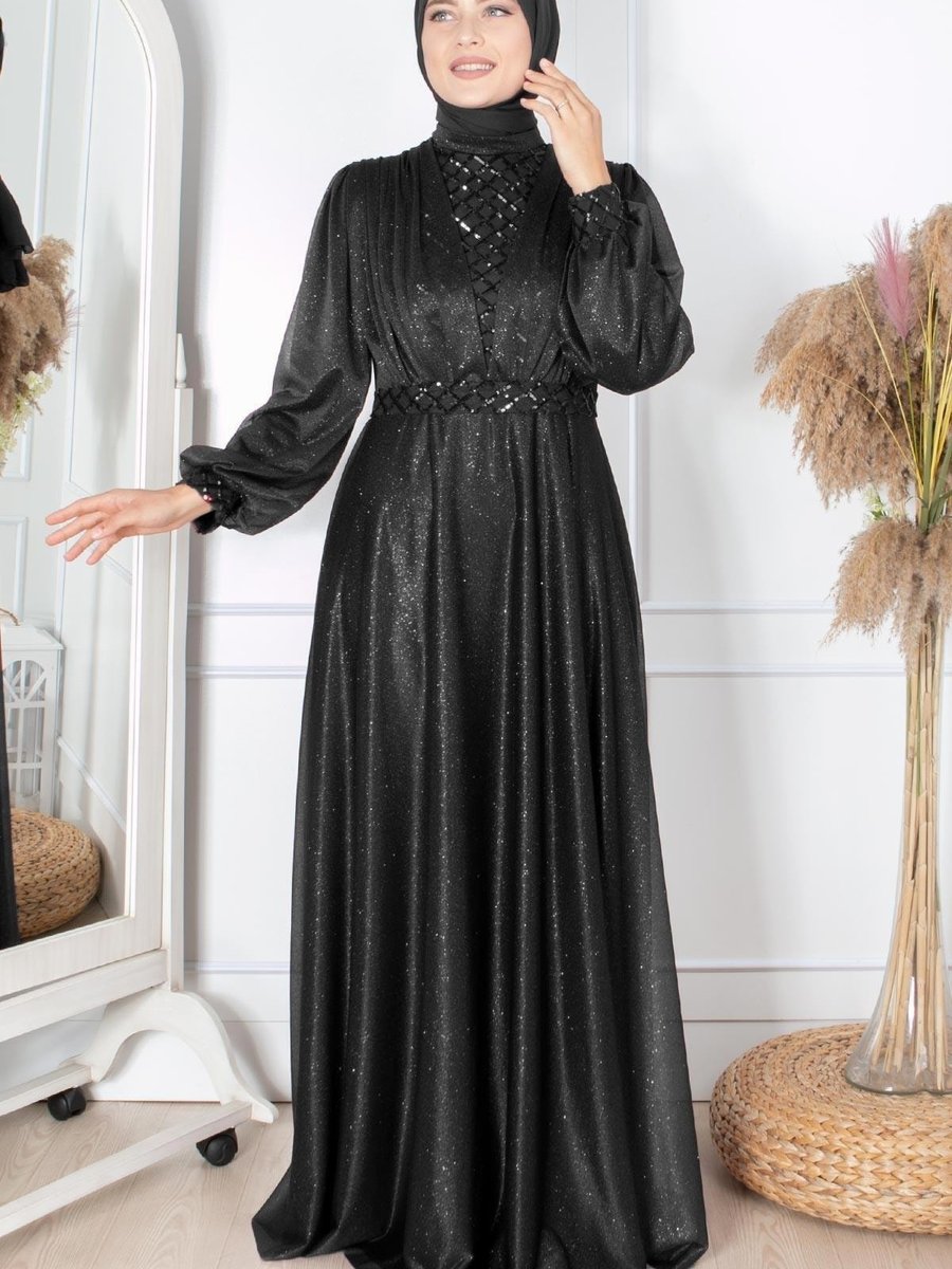 Fahima Eda Abiye Elbise Siyah