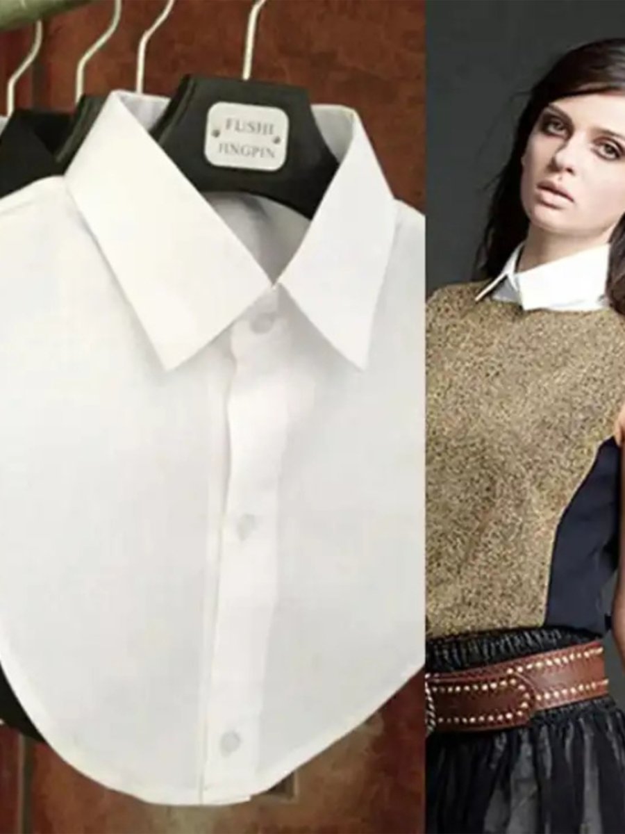 Genel Markalar Pamuk Sahte Ayrılabilir Gömlek Yaka Bluz Içi Aksesuar