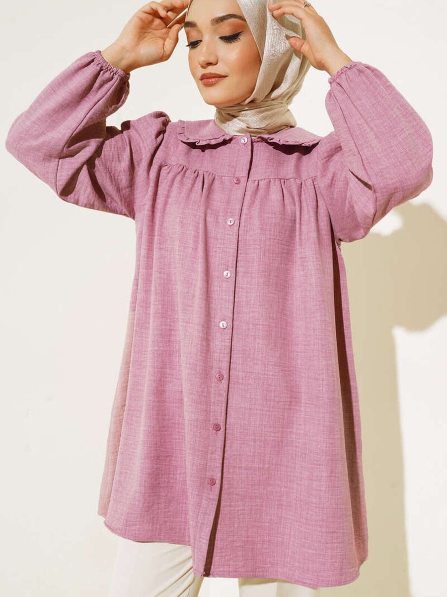 Moda Hevra Bebe Yaka Keten Tunik