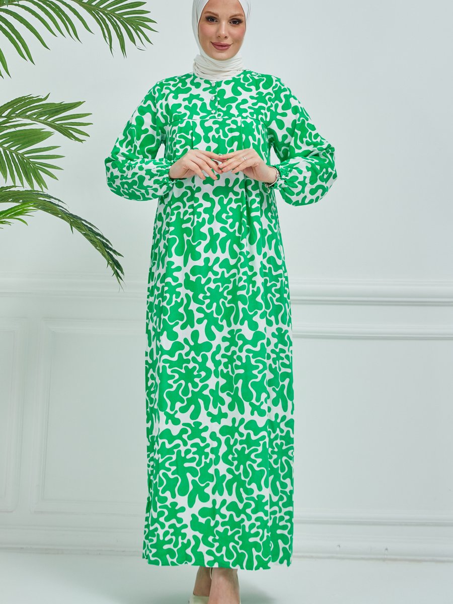Buhara Giyim Olivia Desen Robalı Elbise