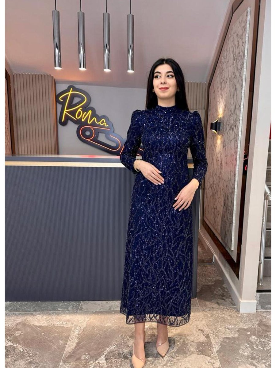Pınar Şems Düz Kesim Abiye Elbise