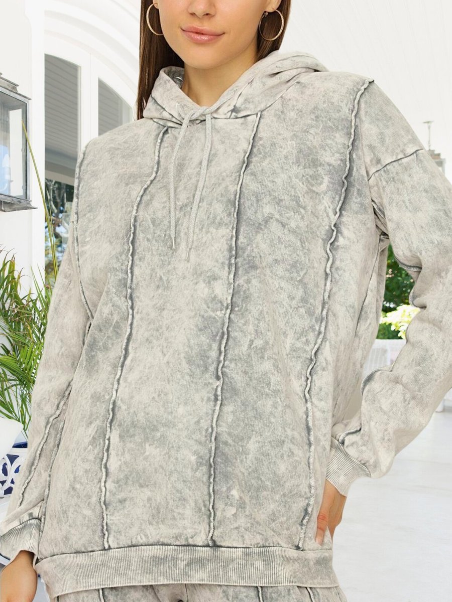 Select Moda Gri Kapüşonlu Oversize Sweatshirt