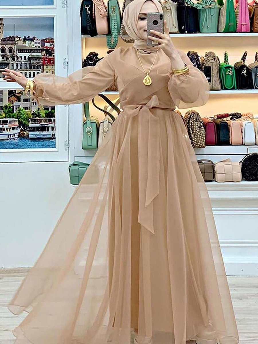 Trendtesettür Kadın Vizon T Bym Abiye Elbise