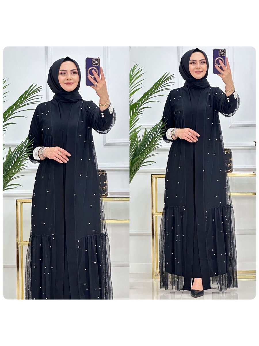 Brandprive Irmak Abaya Takım Siyah